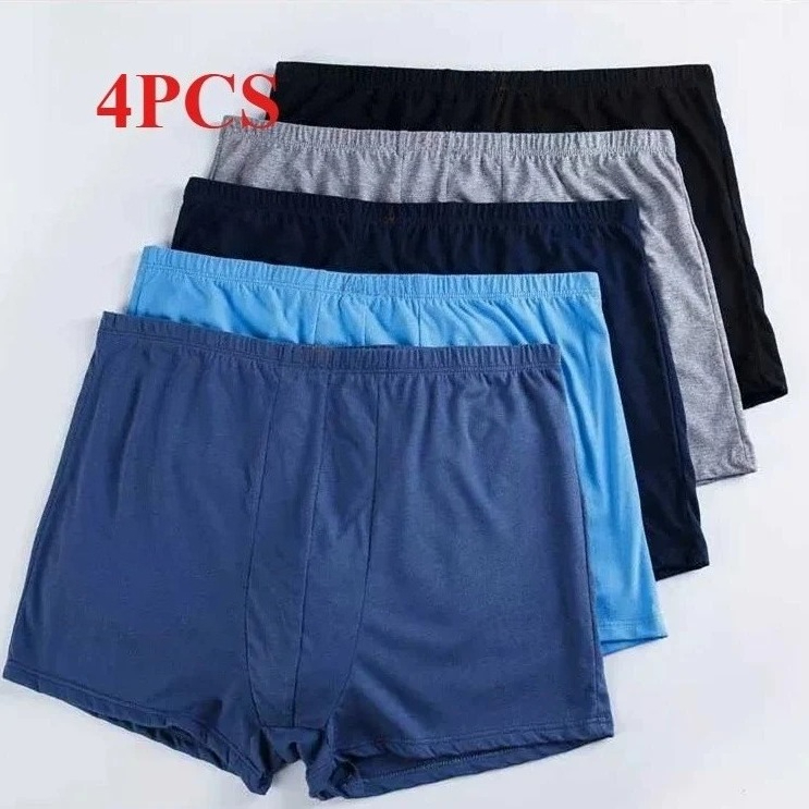 Boxer Brief Pack Cotton - 4-Pack Men's Big Tall Cotton Boxer