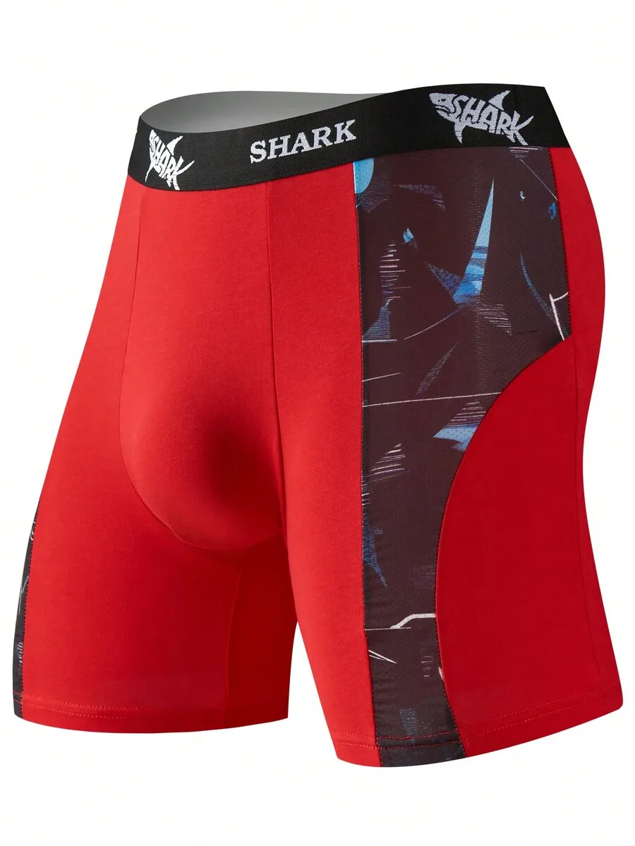 Red Spliced Mesh Boxer Shorts  - Mesh Sport Boxer ulasan dan harga