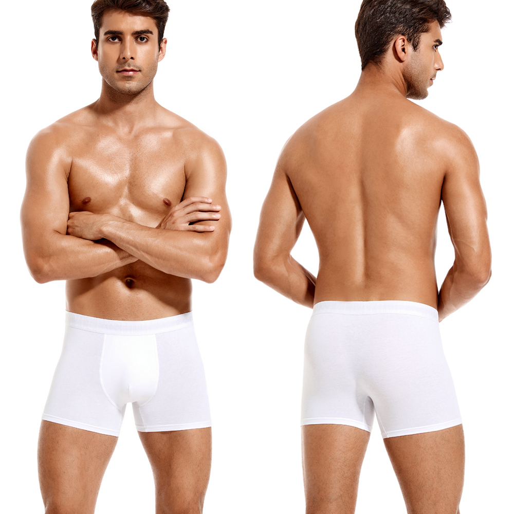 6pcs White Men Panties Cotton  - Boxer Brief Pack Cotton ulasan dan harga