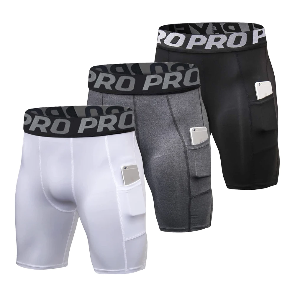 Mens Gym Shorts with Pockets W - Compression Shorts Athletes ulasan dan harga