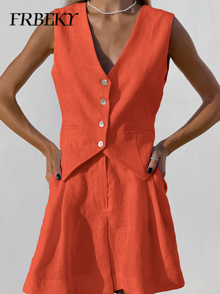 New Cotton Linen Vest Short Se - Sleeveless Undershirt ulasan dan harga