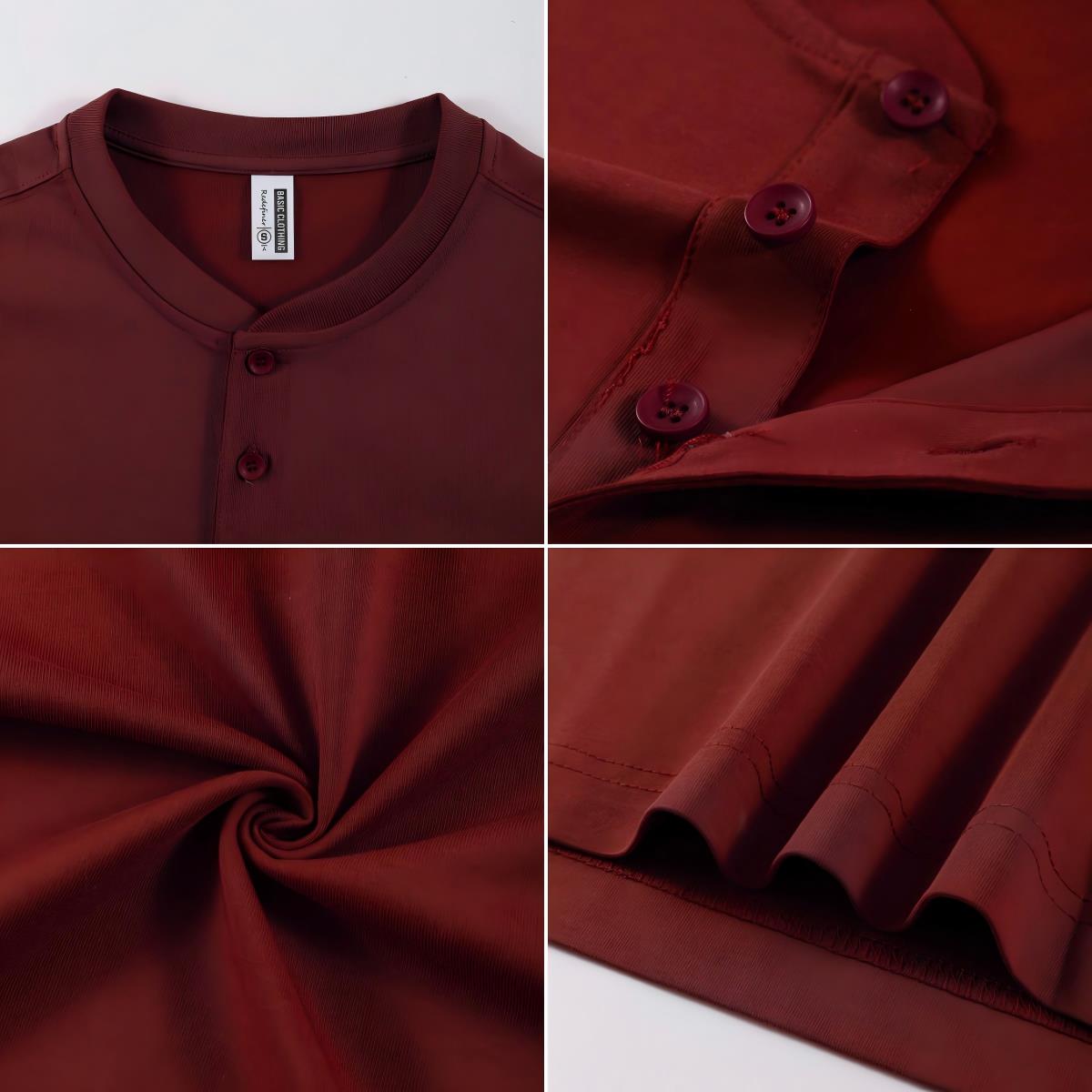2026 NEW Solid Cotton Henley S - Undershirt Crew Neck ulasan dan harga
