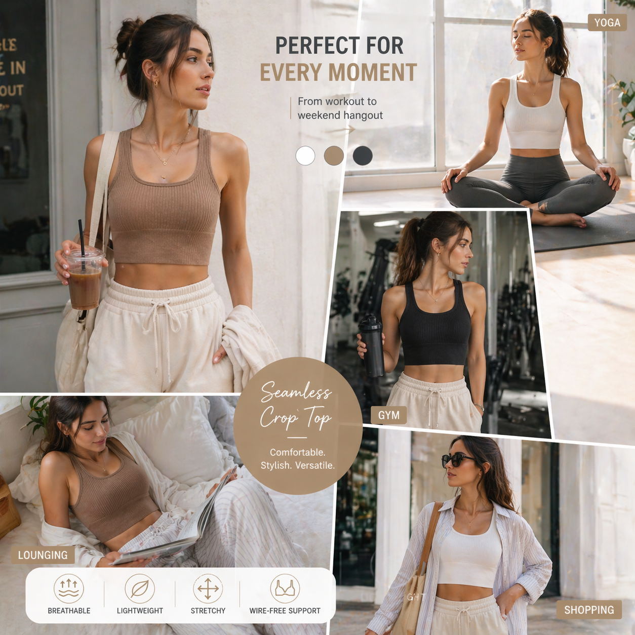 Women Seamless Ribbed Crop Top - Tank Top Ribbed ulasan dan harga