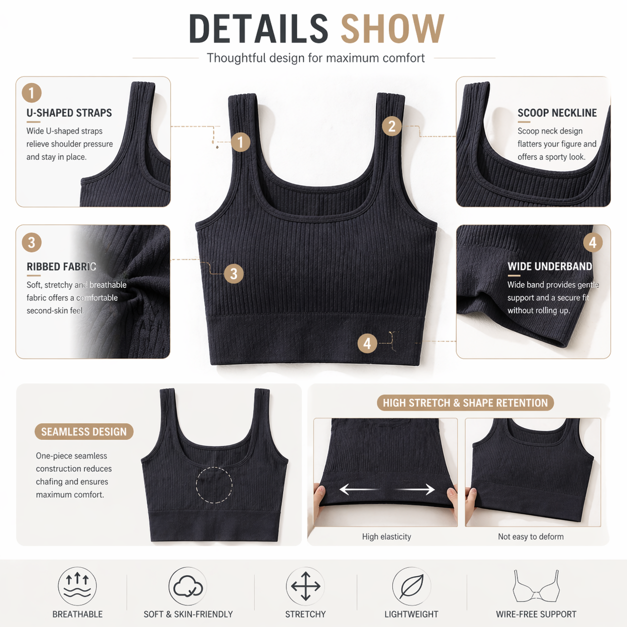 Women Seamless Ribbed Crop Top - Tank Top Ribbed ulasan dan harga