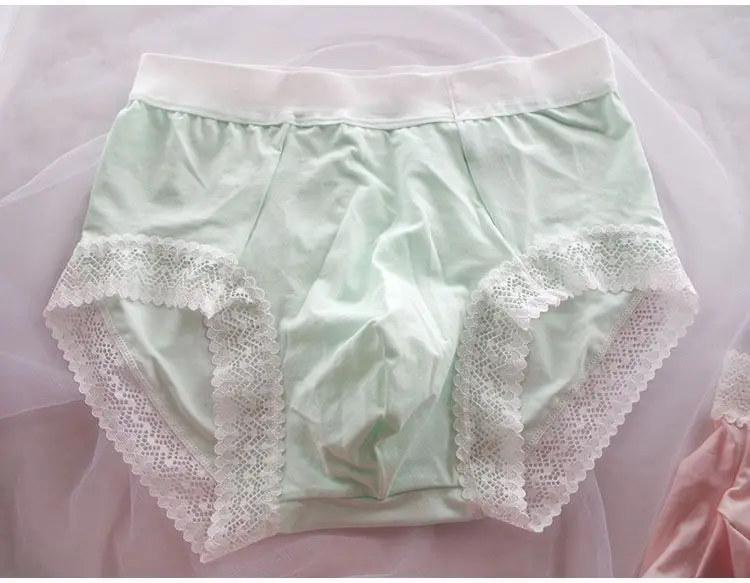Lace Hem Man's BF Briefs Pink  - Boxer Shorts Modal ulasan dan harga