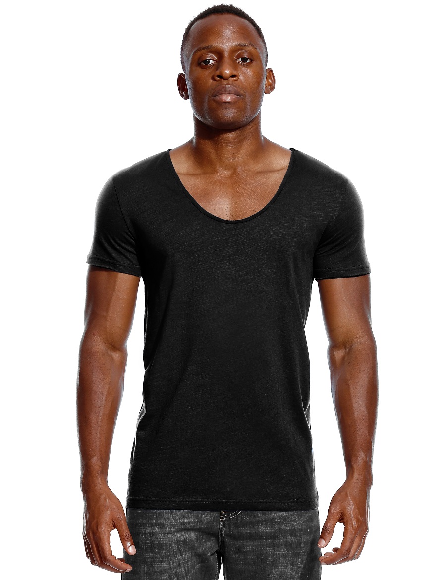 Scoop Neck T Shirt for Men Low - Undershirt Crew Neck ulasan dan harga