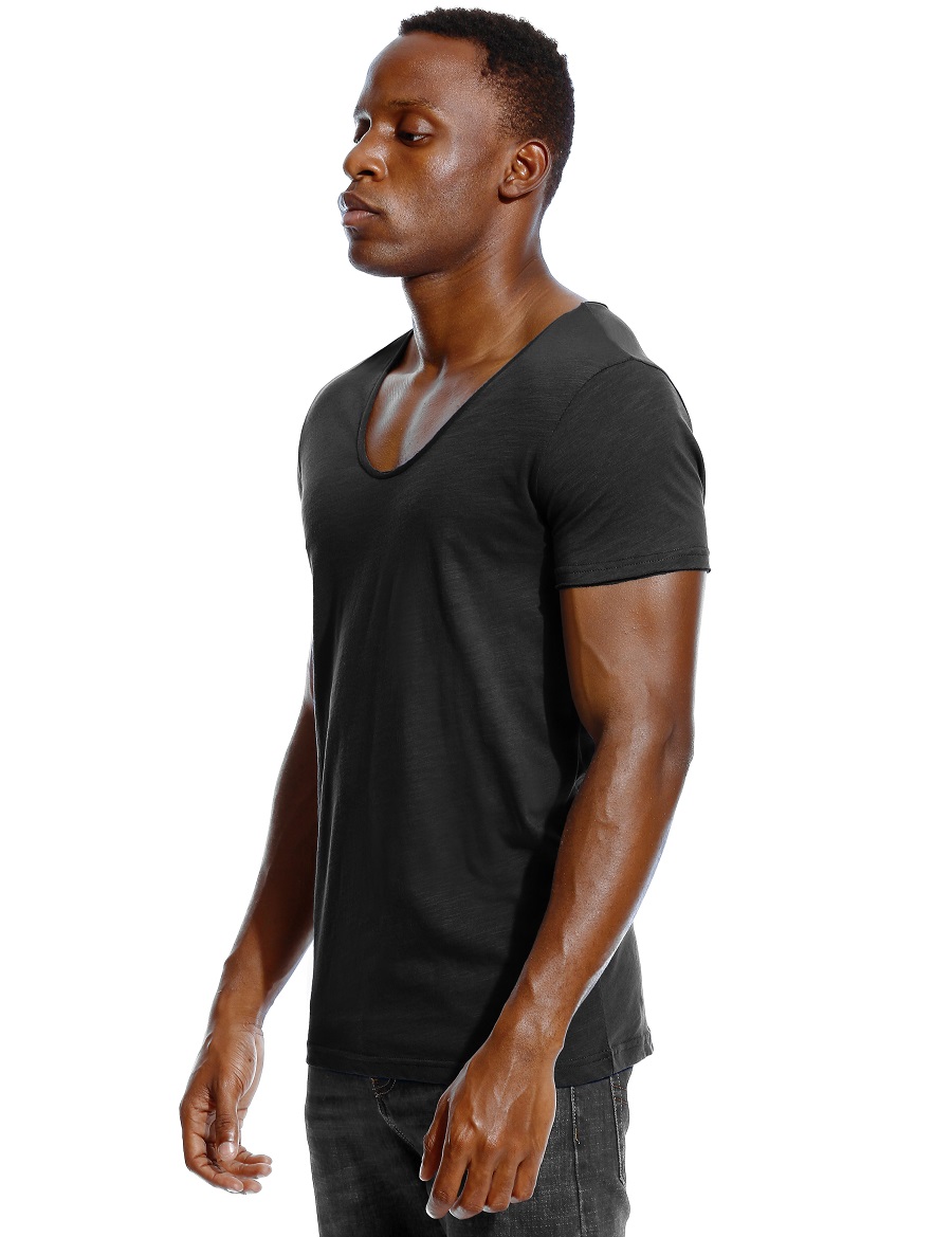 Scoop Neck T Shirt for Men Low - Undershirt Crew Neck ulasan dan harga