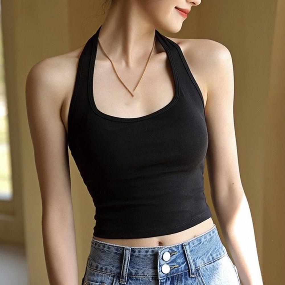 Halter Top Gym Vest Woman Back - Suspender Tank Top ulasan dan harga