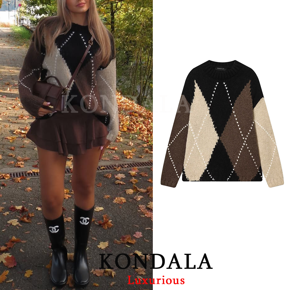 KONDALA Vintage Plaid Knit Swe - Thermal Long John ulasan dan harga