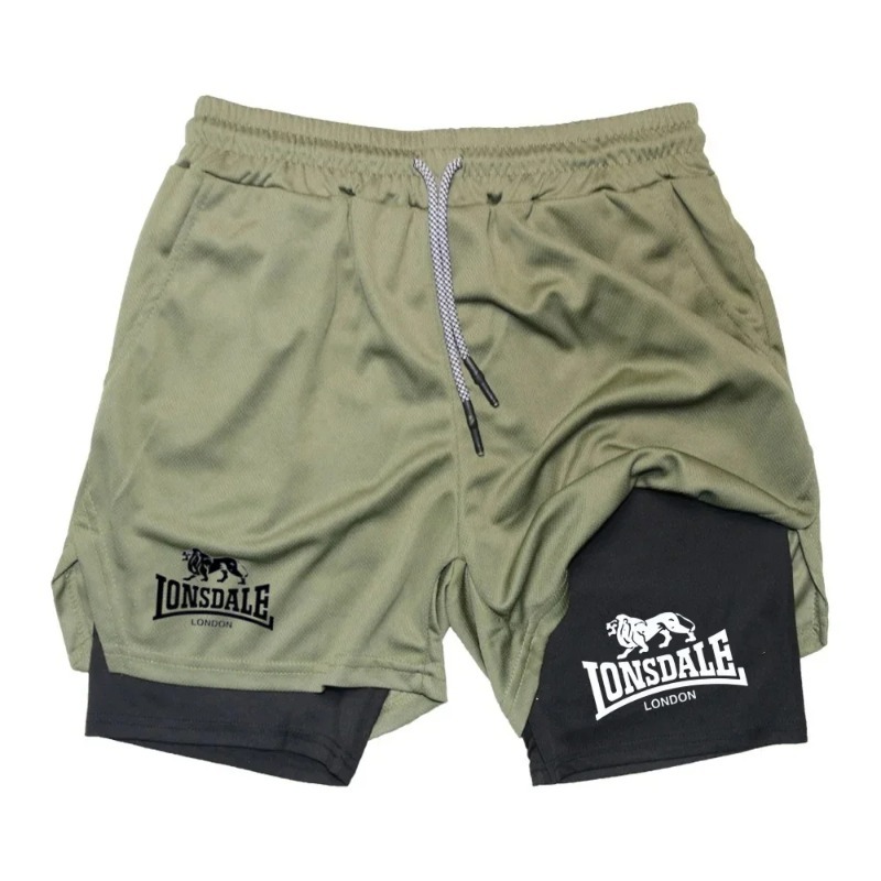2in1 Running Shorts for Men Gy - Compression Shorts Athletes ulasan dan harga