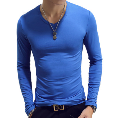 V Neck Mens T Shirts Plain Lon - Undershirt Crew Neck ulasan dan harga