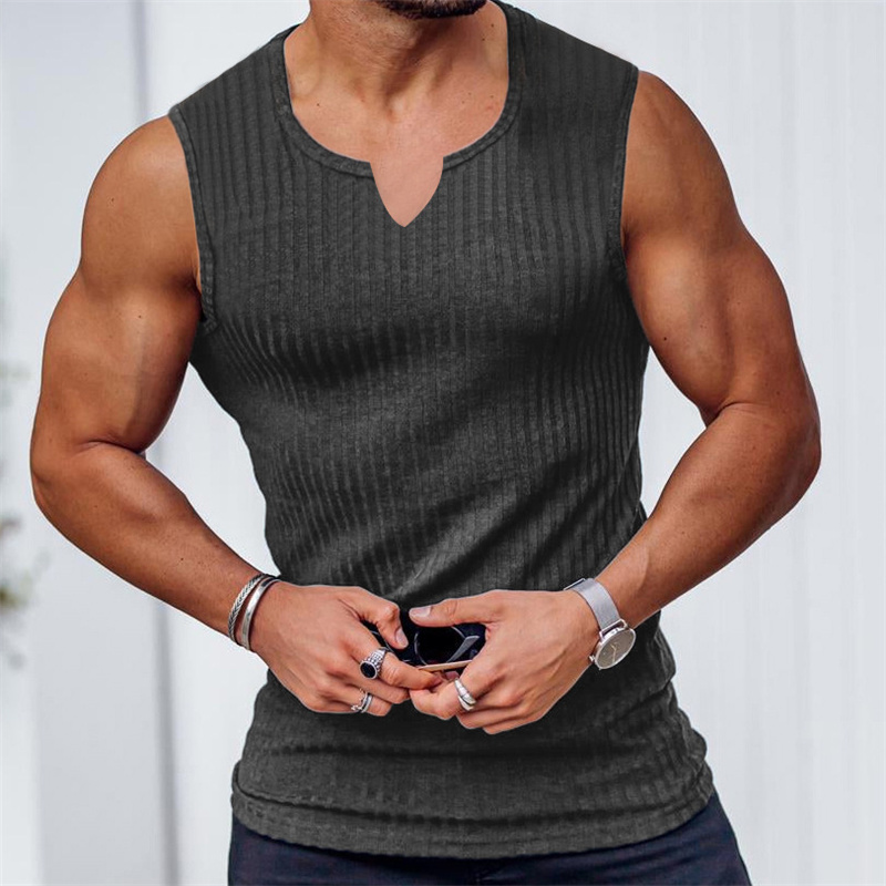 2024 Summer new men V-neck Ves - Undershirt Crew Neck ulasan dan harga