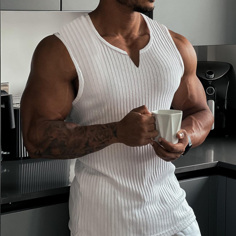 2024 Summer new men V-neck Ves - Undershirt Crew Neck ulasan dan harga