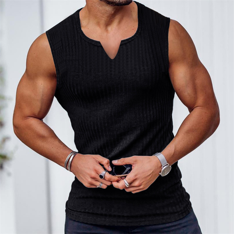2024 Summer new men V-neck Ves - Undershirt Crew Neck ulasan dan harga