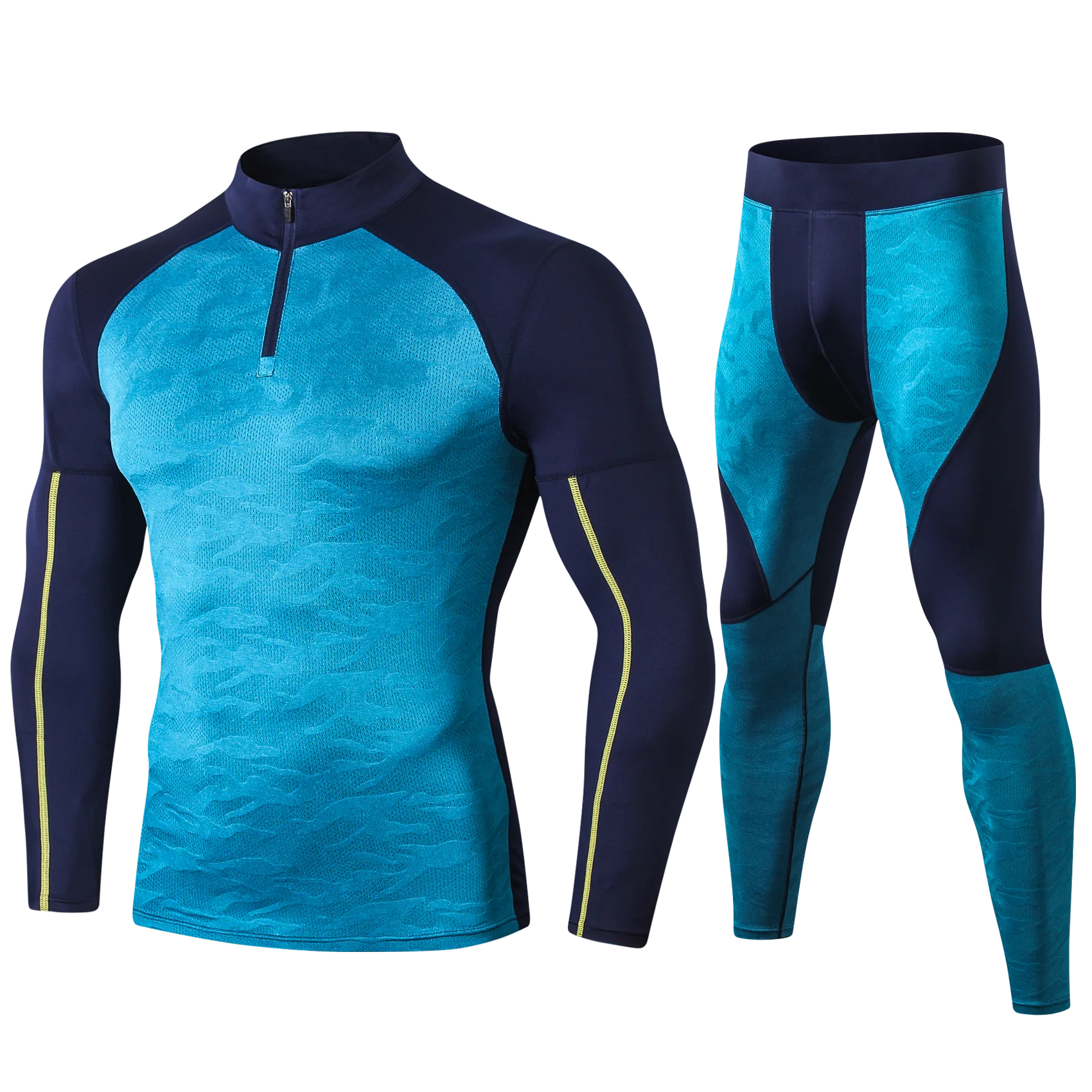 Mens Running Set Compression T - Compression Long Pant ulasan dan harga