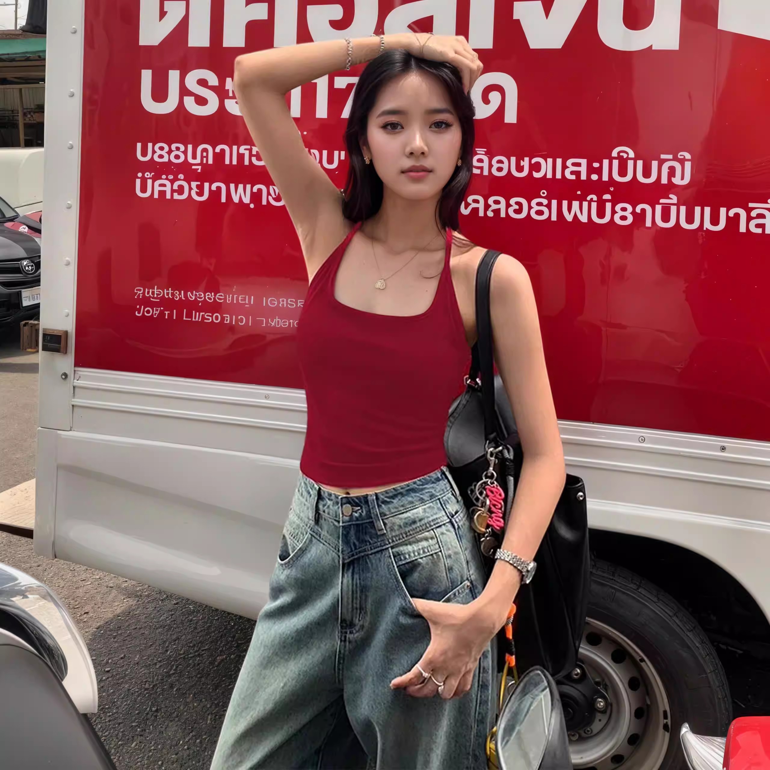 Women's Color-Blocked Thin-Str - Suspender Tank Top ulasan dan harga